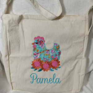 personalized chicken tote bag ladies gift