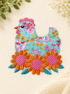 floral hen design