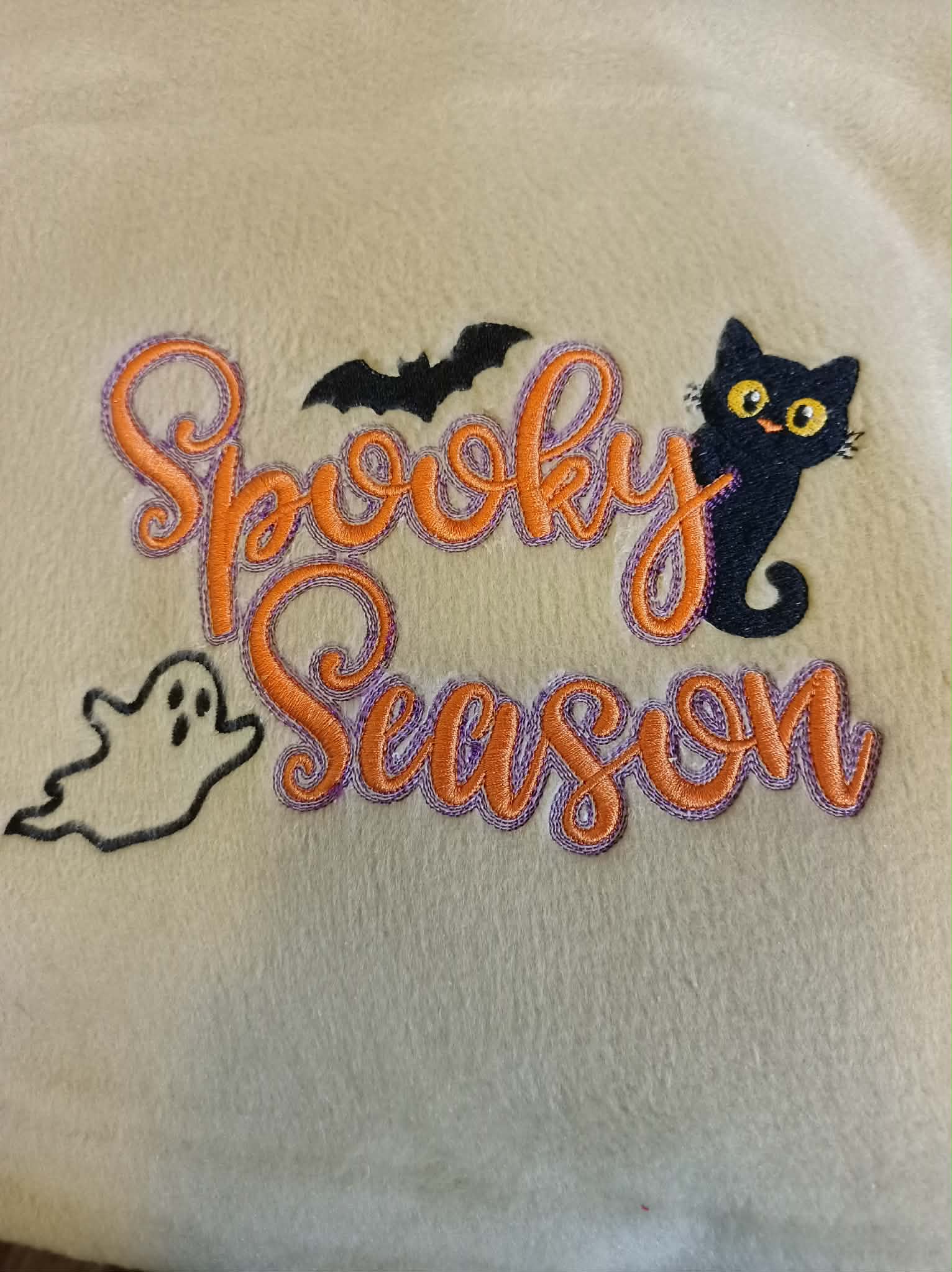 Spooky Season Machine Embroidery Design | Halloween Cat Ghost Bat | 5x7 8x8 8x12 Hoop Sizes | PES DST JEF VP3 Embroidery Files Digital Download - Image 4