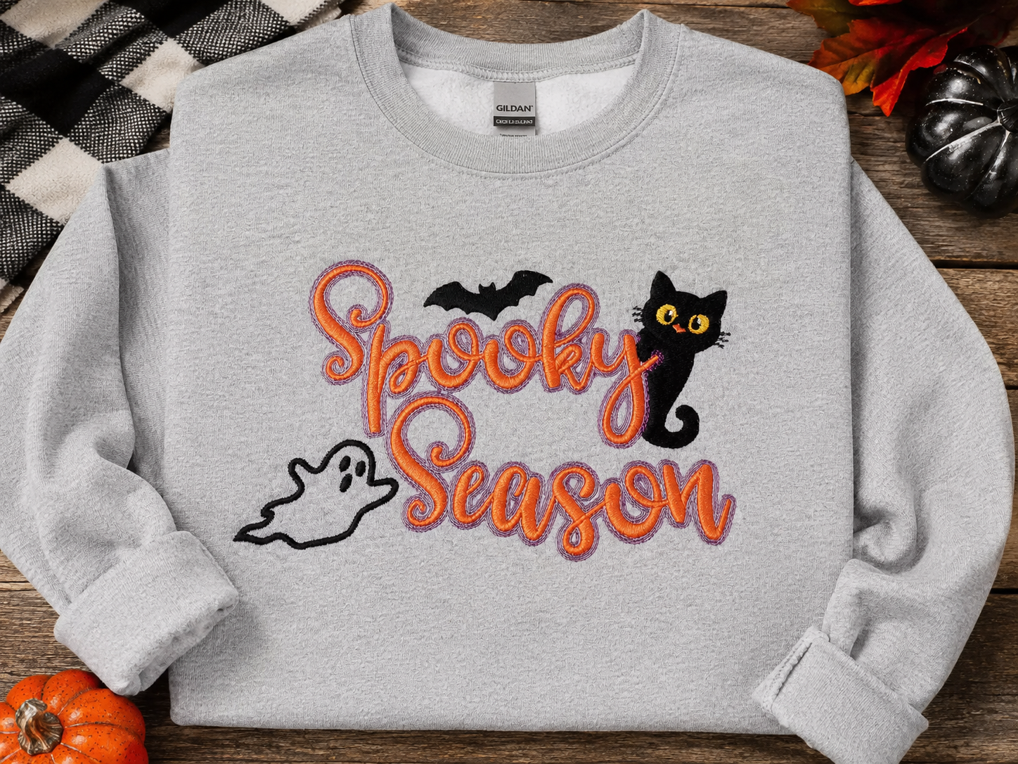 Spooky Season Design on Sweatshirt Embroidery design