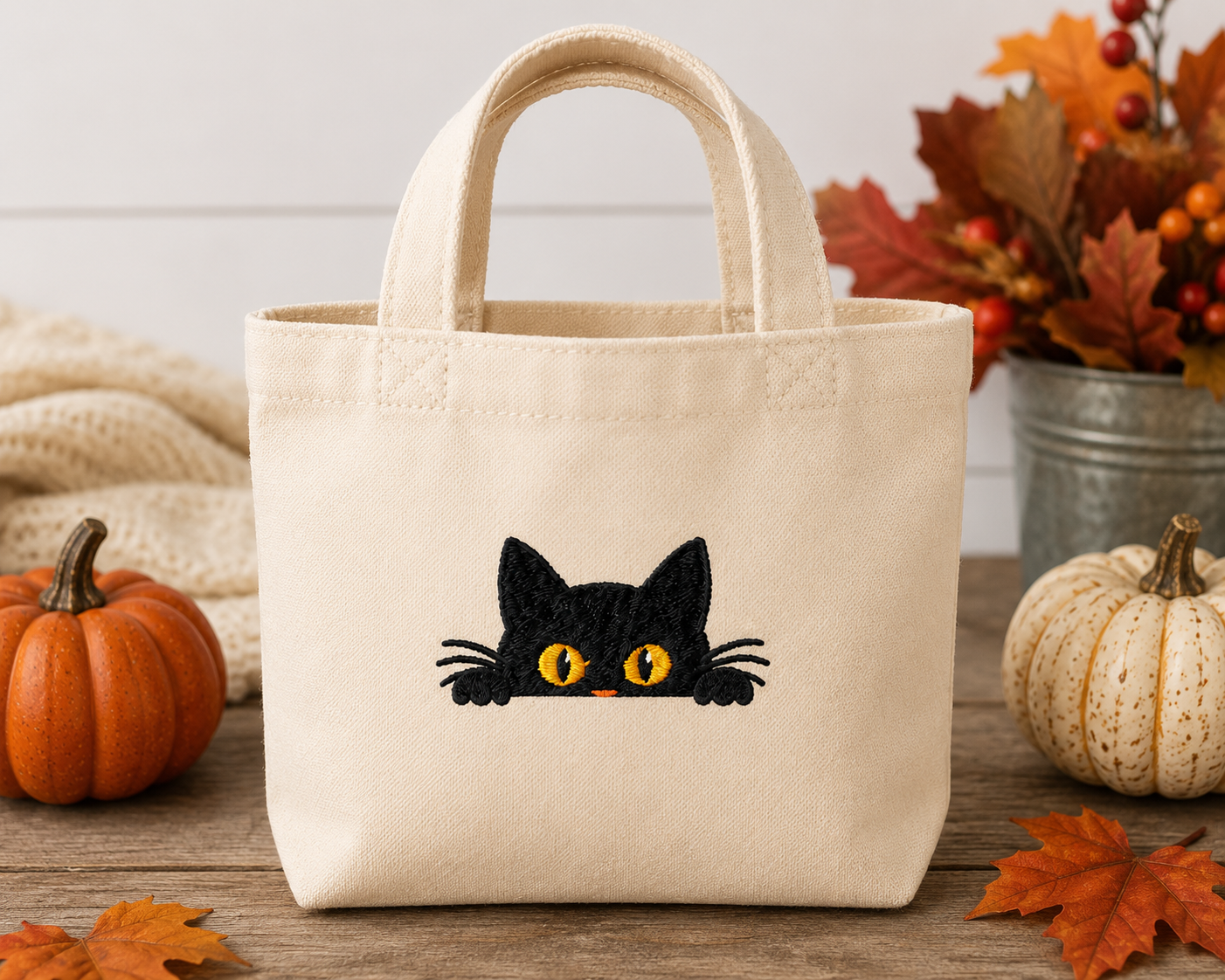 Peeking Black Cat Spooky Season TESTED Machine Embroidery Design | 4x4 Hoop | Halloween Cat Embroidery File | PES DST JEF VP3 - Image 3