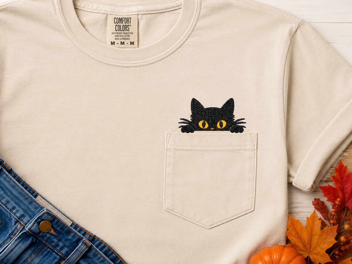 Peeking Black Cat Spooky Season TESTED Machine Embroidery Design | 4x4 Hoop | Halloween Cat Embroidery File | PES DST JEF VP3 - Image 4